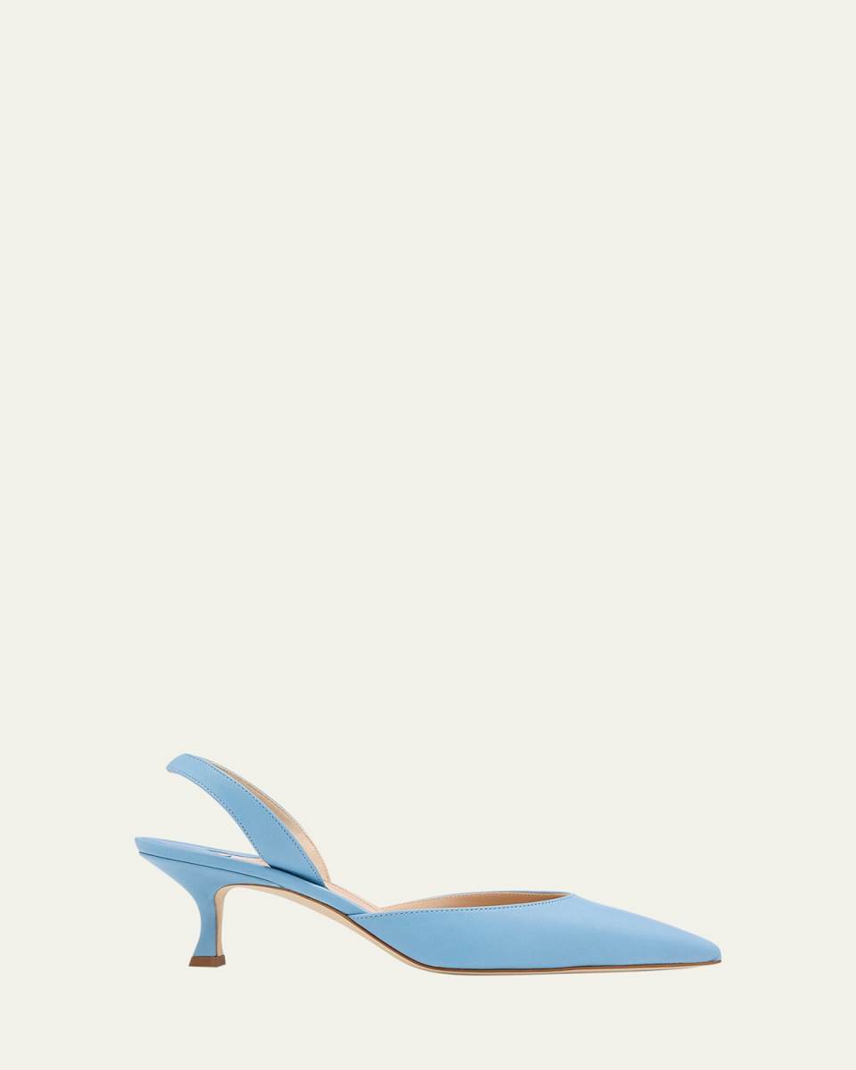 Carolyne Leather Low-Heel Slingback Pump